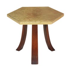 Harvey Probber Hexagonal Brass Top Side Table