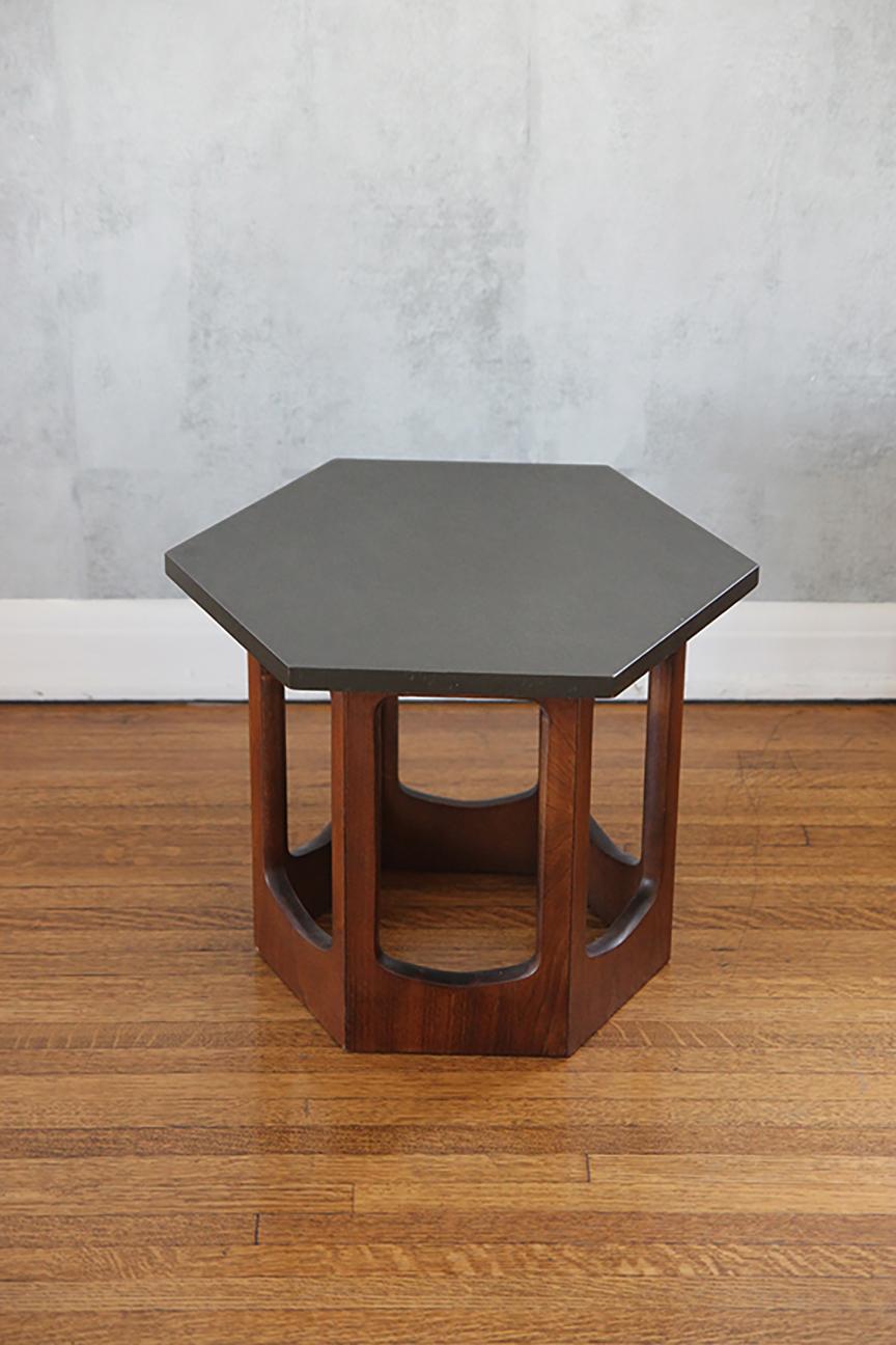 HARVEY PROBBER Hexagonal Side Table.  For Sale 3