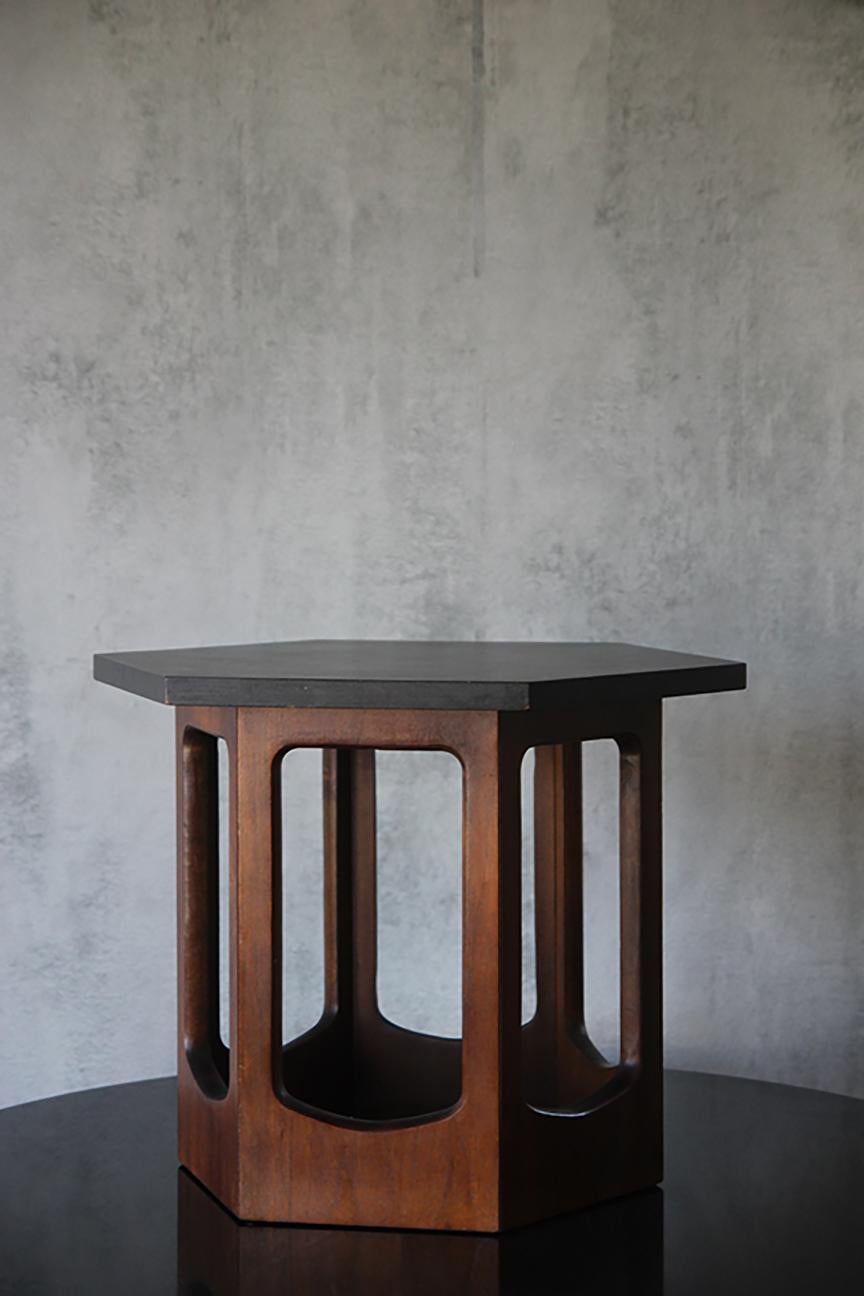 Mid-Century Modern HARVEY PROBBER Hexagonal Side Table.  For Sale