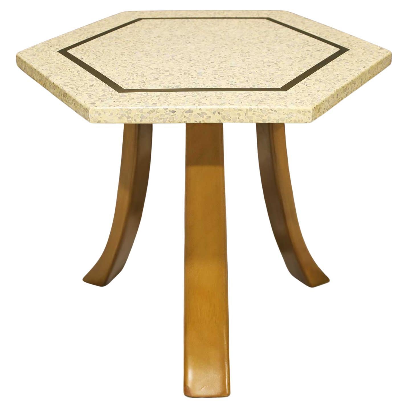 Harvey Probber Hexagonal Terrazzo Side Table For Sale