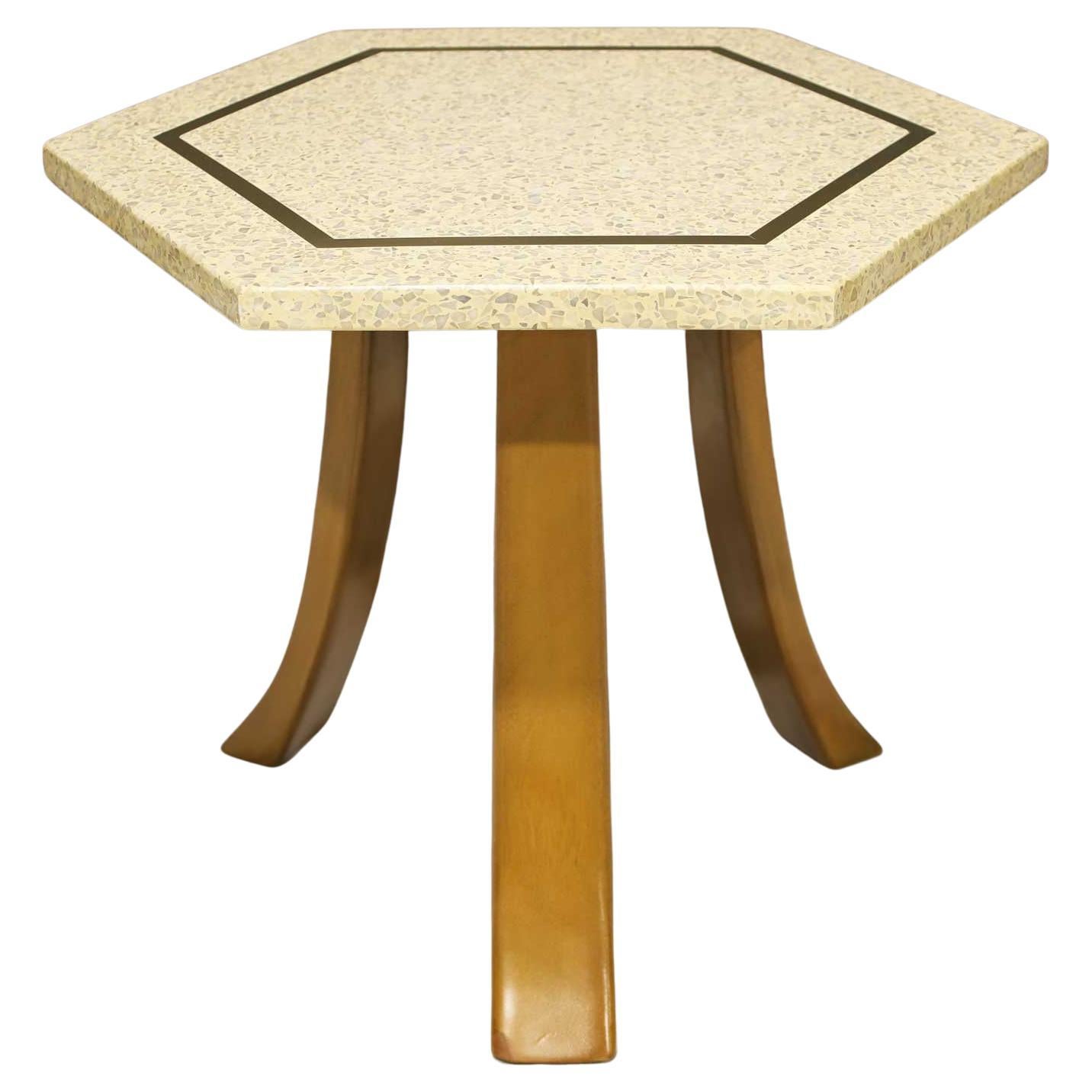 Harvey Probber Hexagonal Terrazzo Side Table