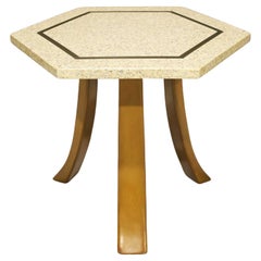 Mesa auxiliar hexagonal de terrazo Harvey Probber