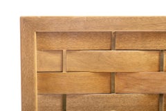 Testiera Harvey Probber King Size Basket Weave in mogano e ottone, circa anni '50