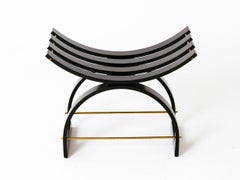 Harvey Probber Knights Bench in Mahogany and Brass with Provenance, 1950s