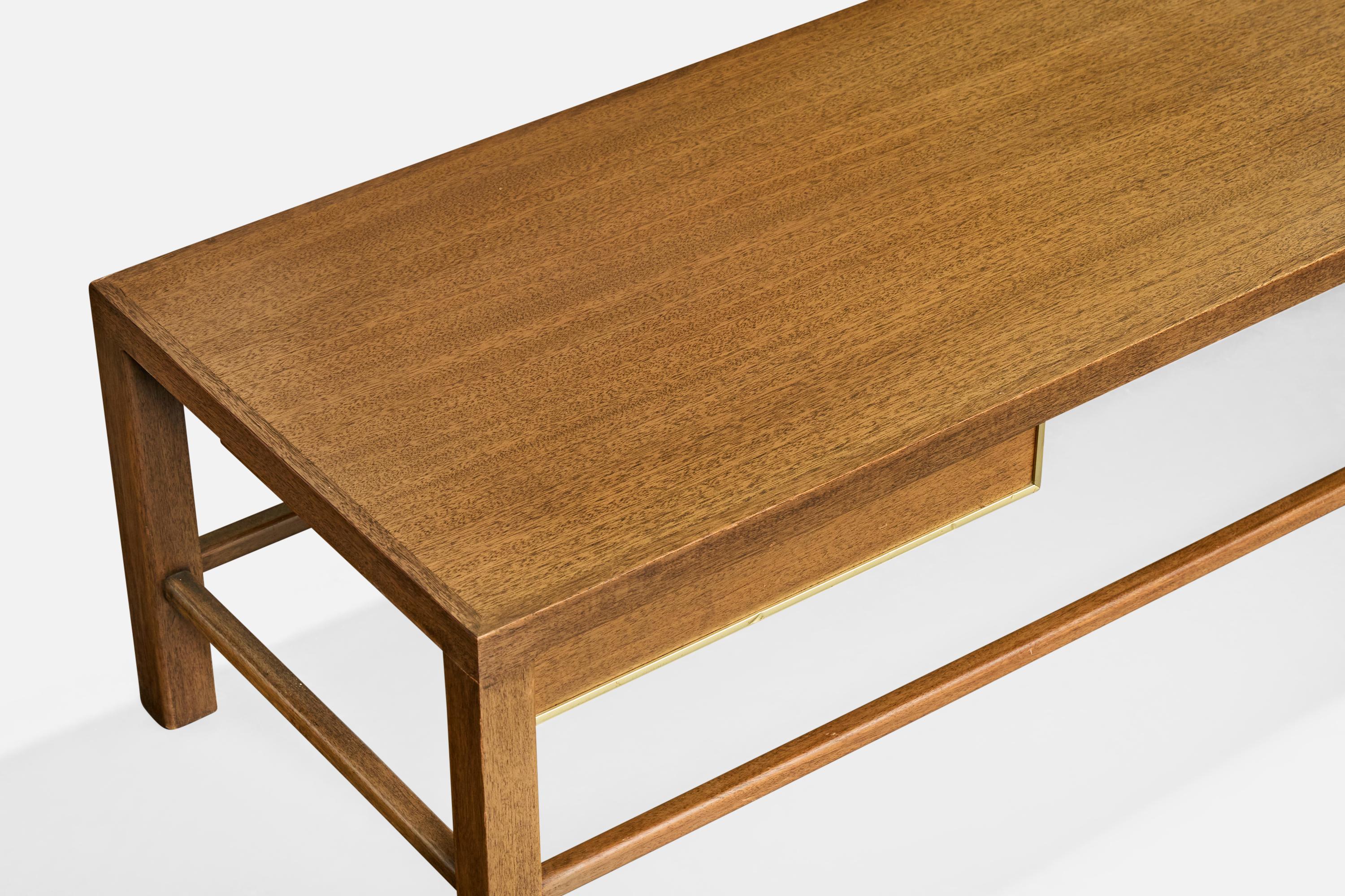 Harvey Probber, Large Bench, Mahogany, Brass, USA, 1960 im Angebot 3