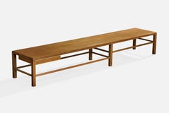 Harvey Probber, Large Bench, Mahogany, Brass, USA, 1960