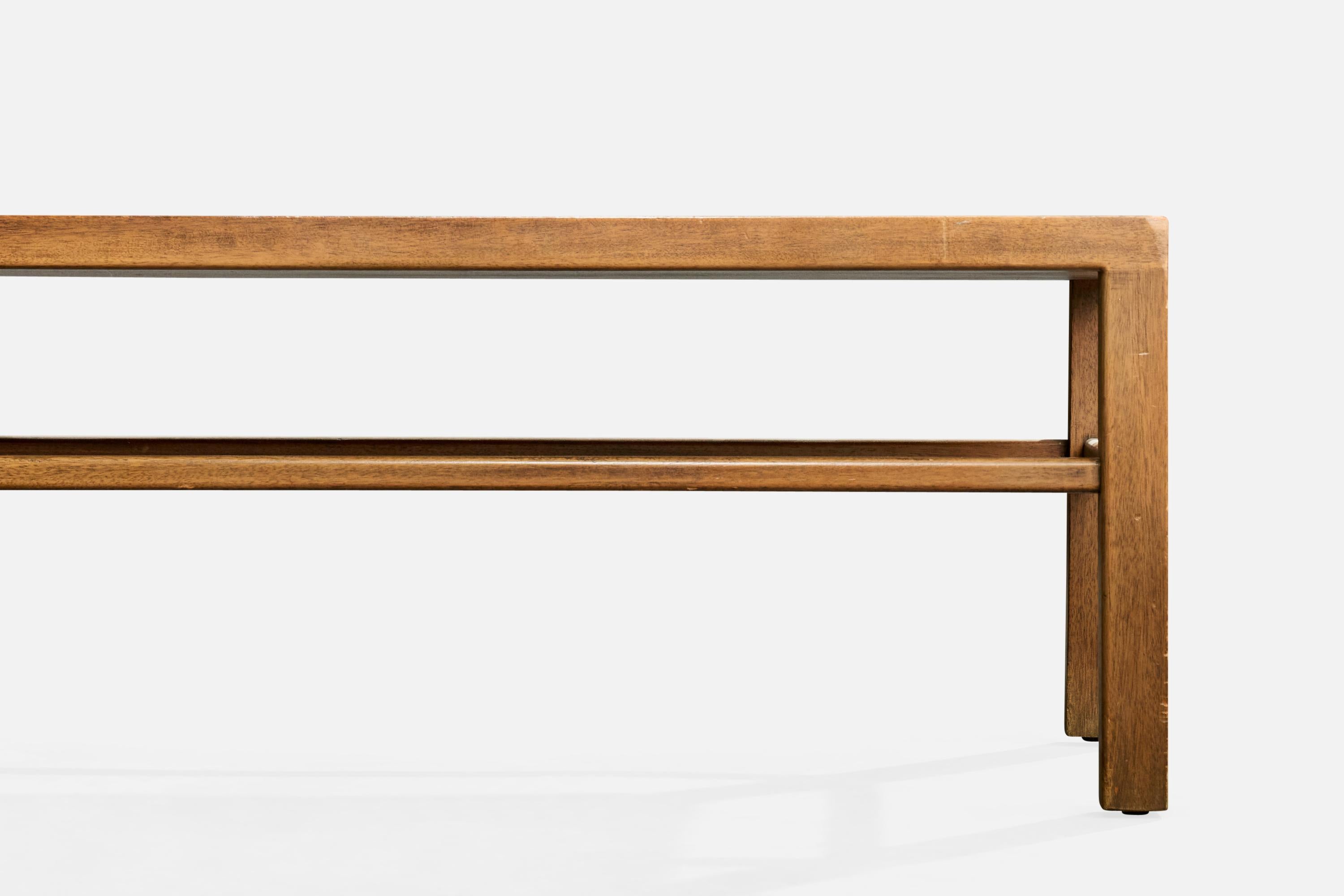 Harvey Probber, Large Bench, Mahogany, Brass, USA, 1960 im Zustand „Relativ gut“ im Angebot in High Point, NC