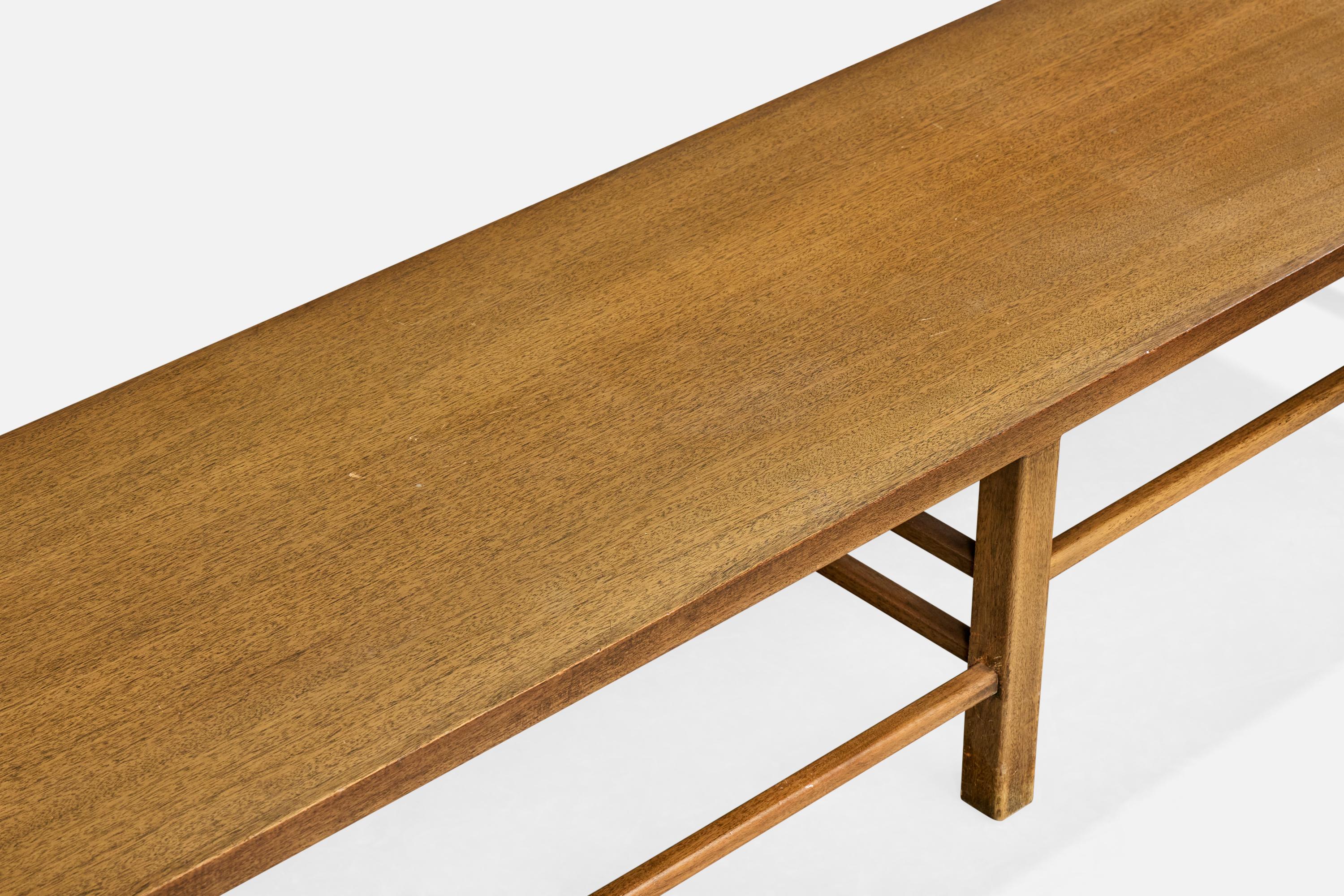 Harvey Probber, Large Bench, Mahogany, Brass, USA, 1960 im Angebot 2