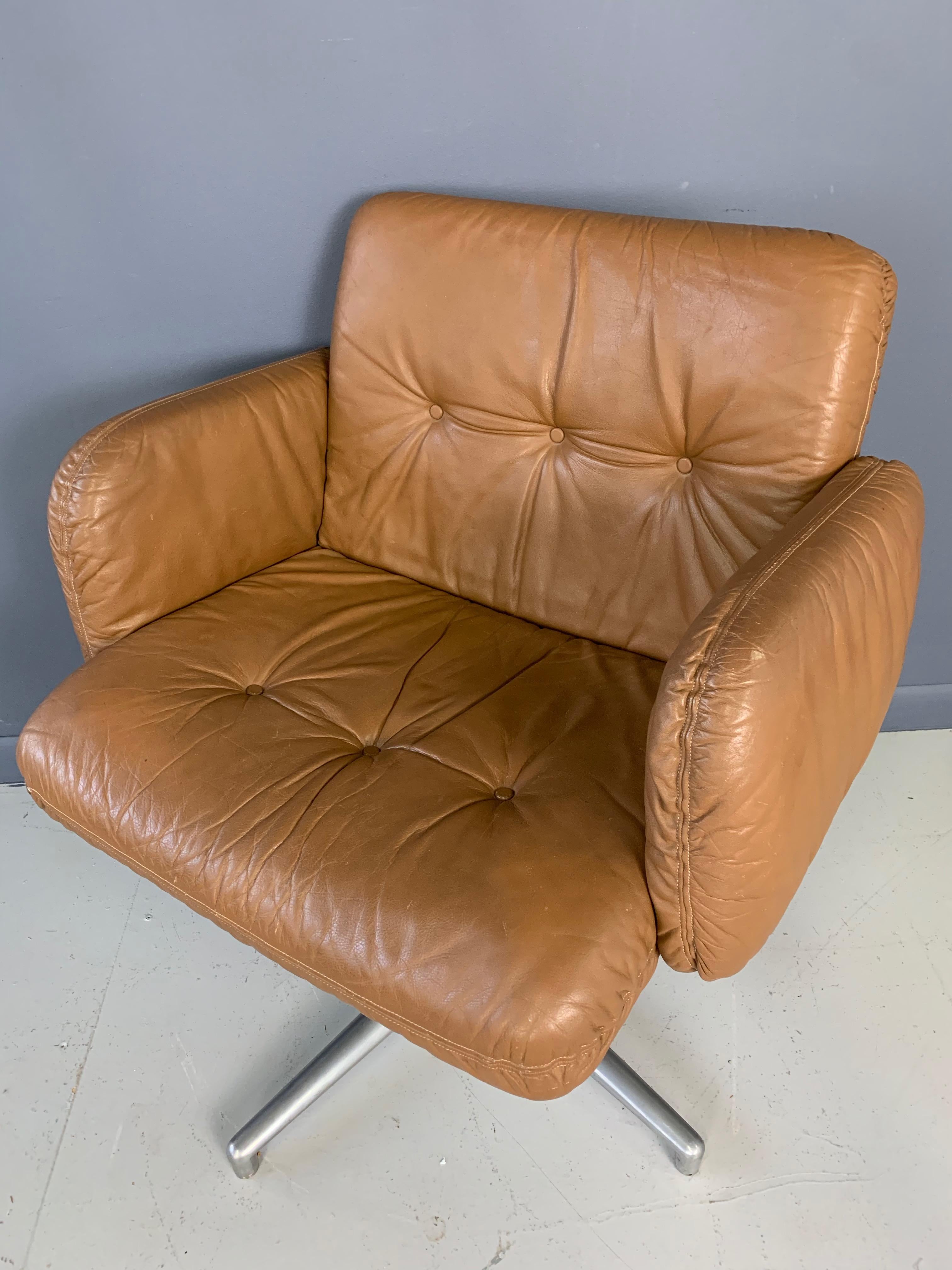 Harvey Probber Leather and Aluminum Executive Chair 2