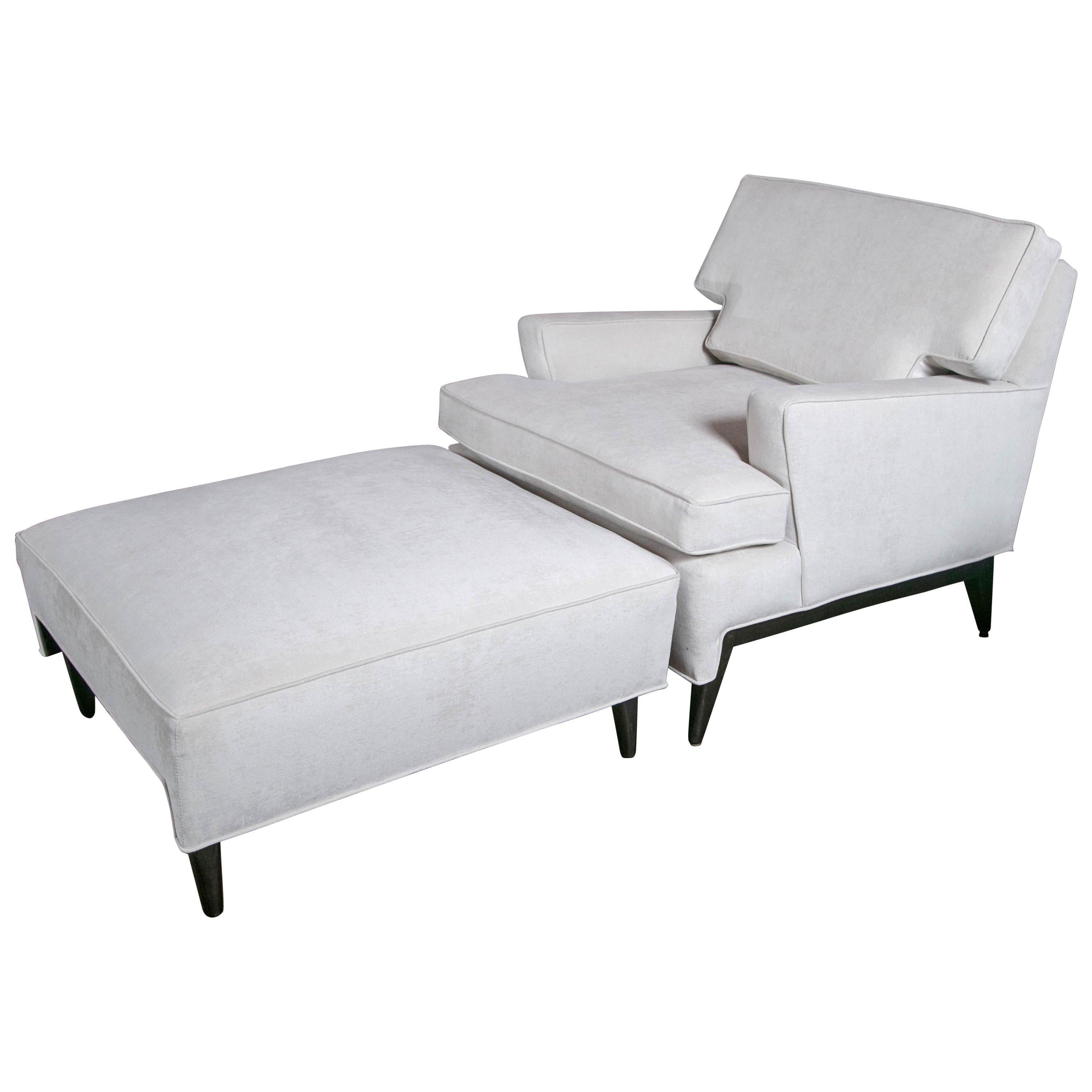 Harvey Probber Style Lounge Chair and Ottoman