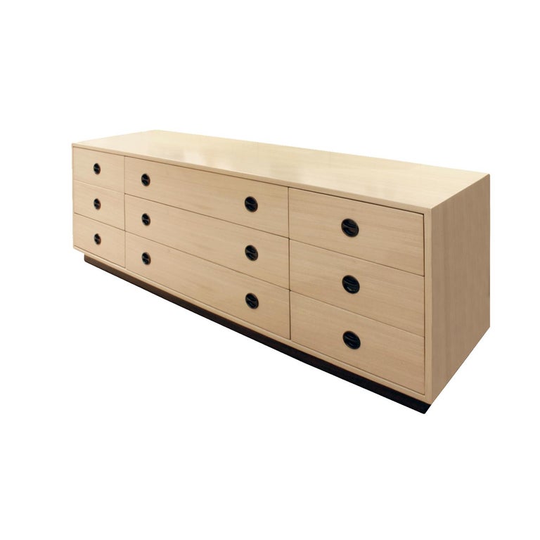 Harvey Probber Low Chest Of Drawers With Inset Rosewood Pulls