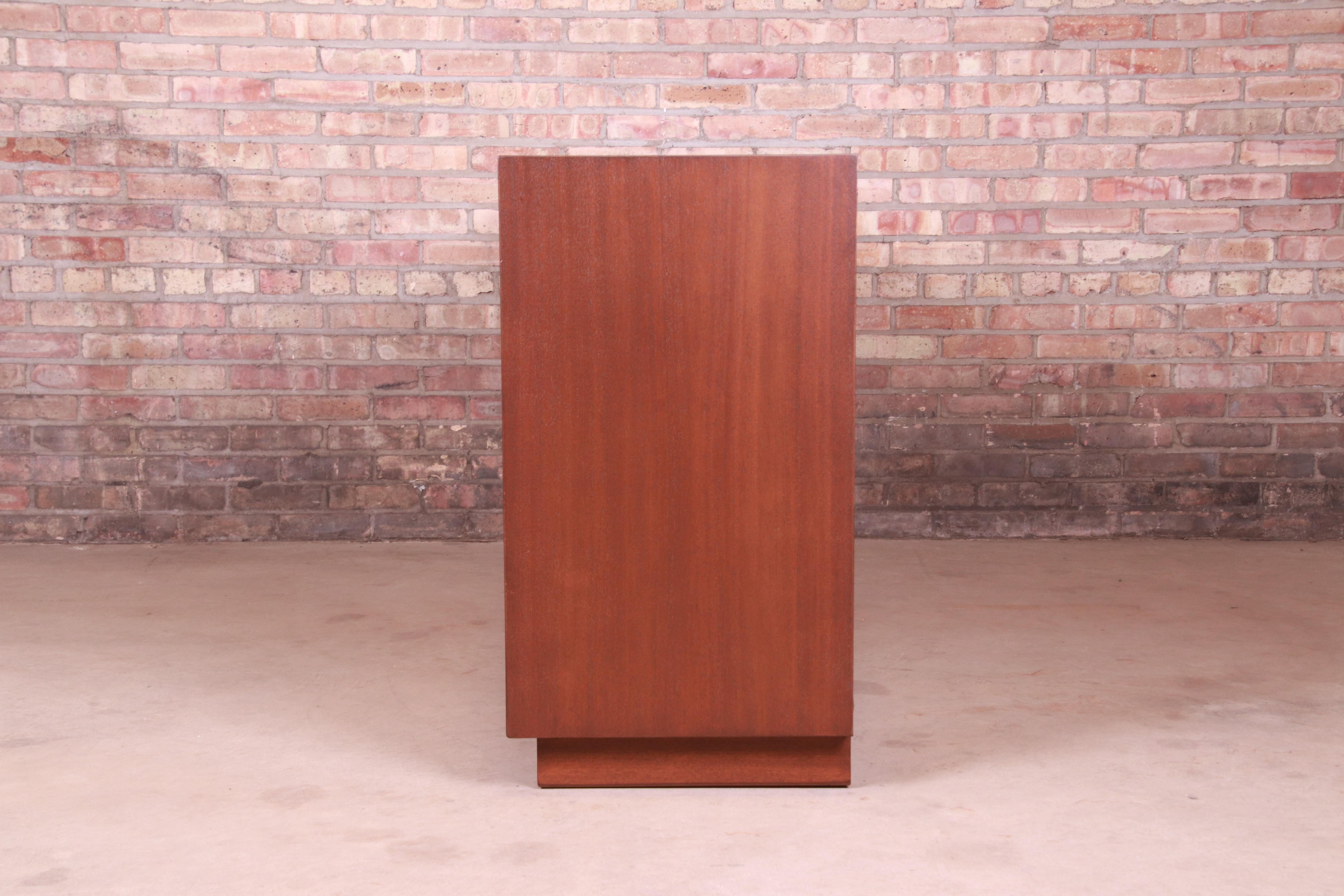 Harvey Probber Mahogany and Brass Sideboard Credenza, Newly Refinished 12