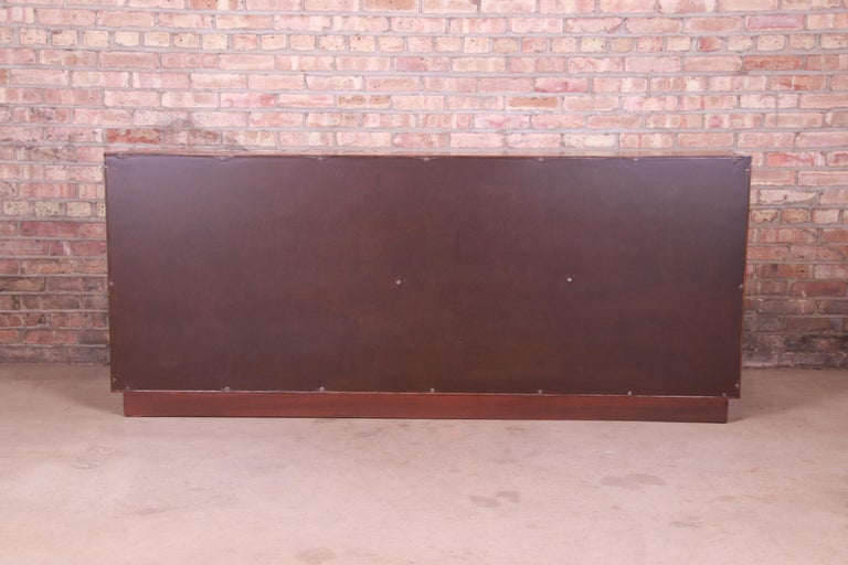 Harvey Probber Mahogany and Brass Sideboard Credenza, Newly Refinished 14