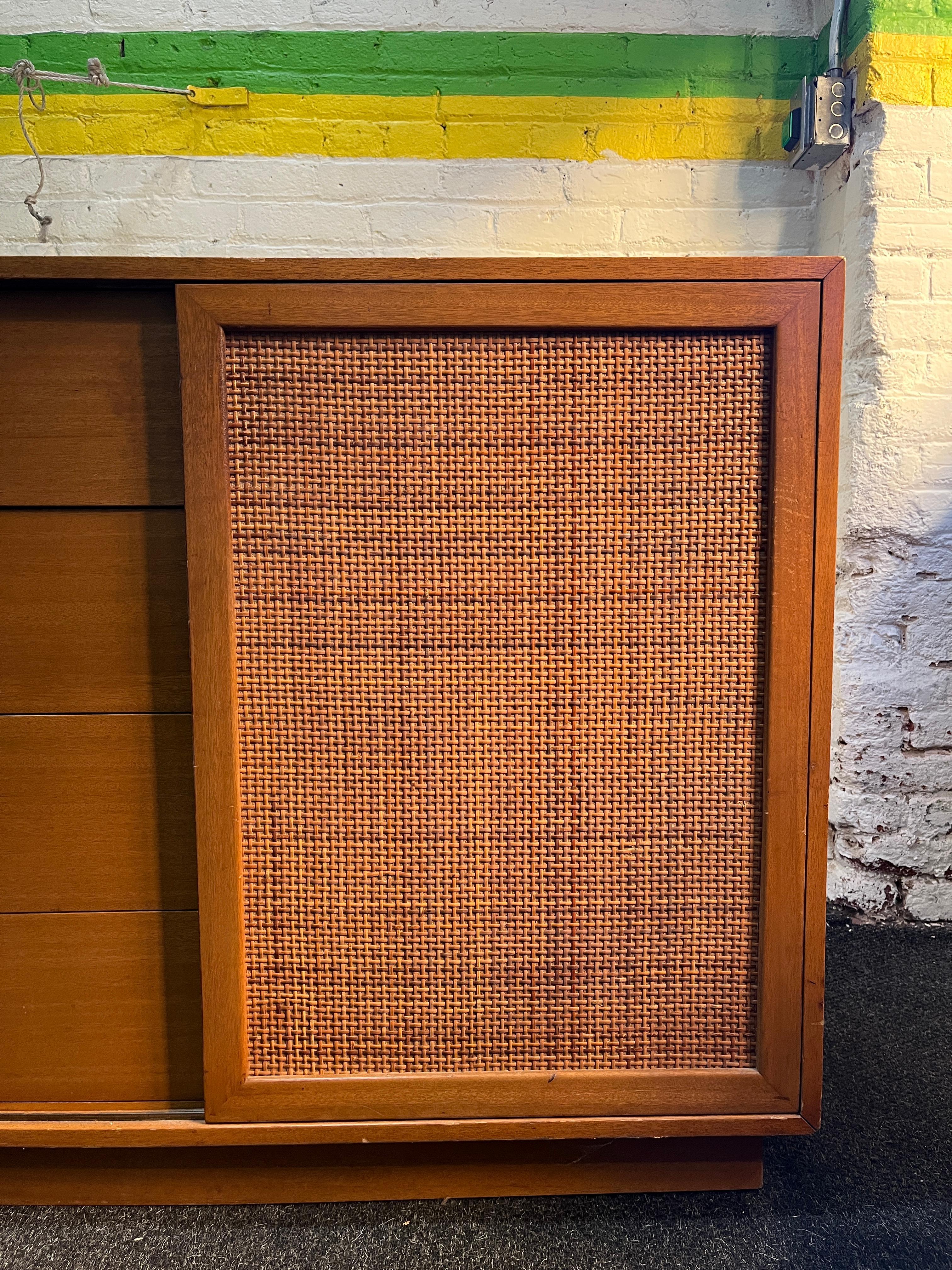 Harvey Probber Mahogany and Cane Credenza, 1970s (Signed) For Sale 3