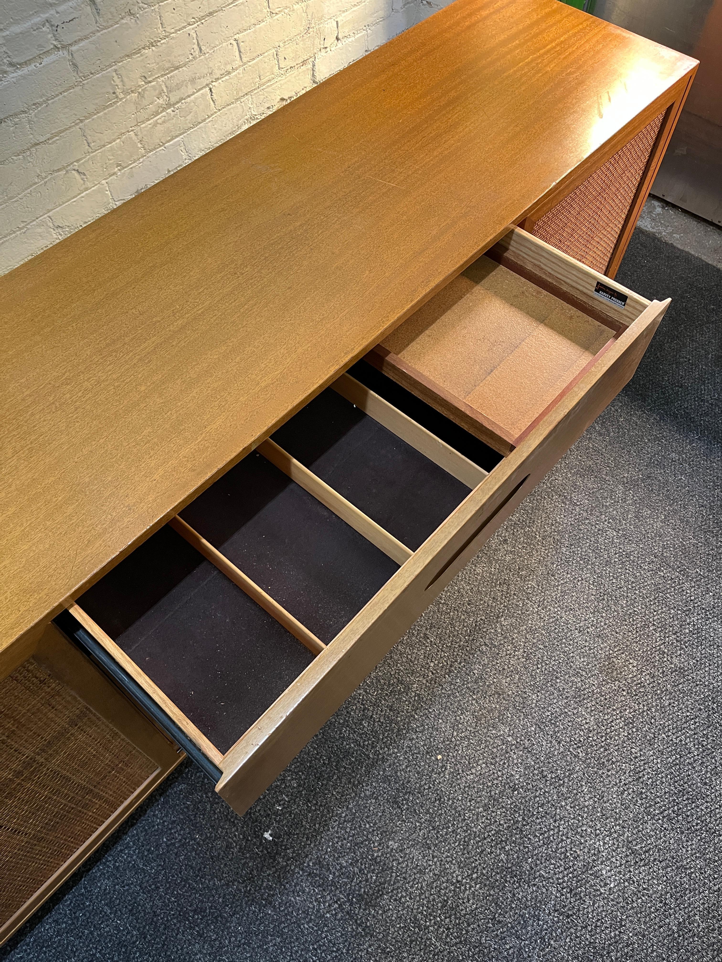 Harvey Probber Mahogany and Cane Credenza, 1970s (Signed) For Sale 1