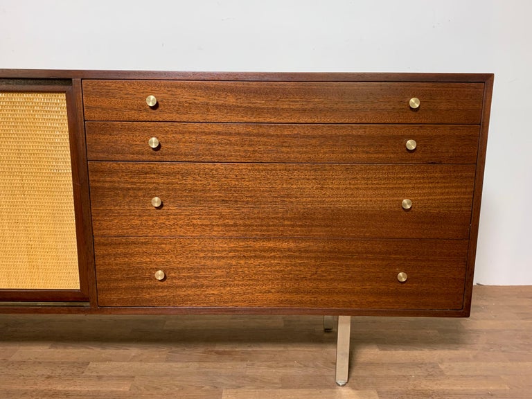 Mahogany sideboard with cane door fronts by Harvey Probber, made in Fall River, Mass., ca. 1950s.