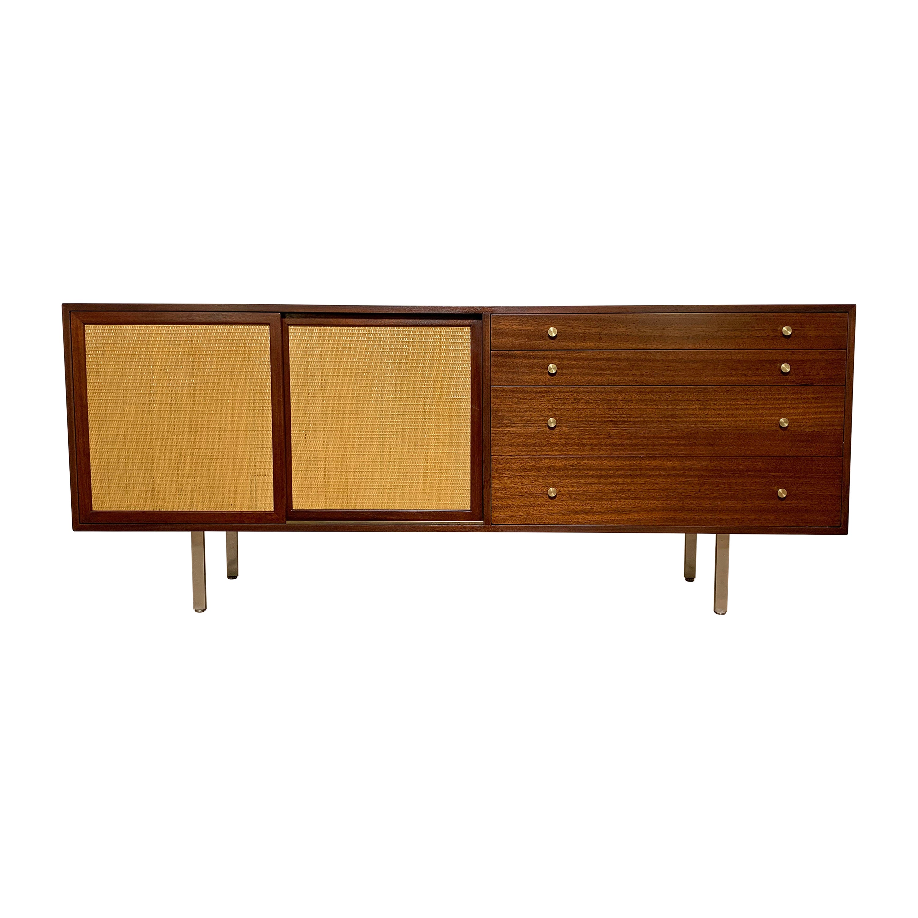 Harvey Probber Mahogany and Cane Front Credenza, Circa 1950s