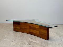 Harvey Probber Mahogany and Glass Coffee Table