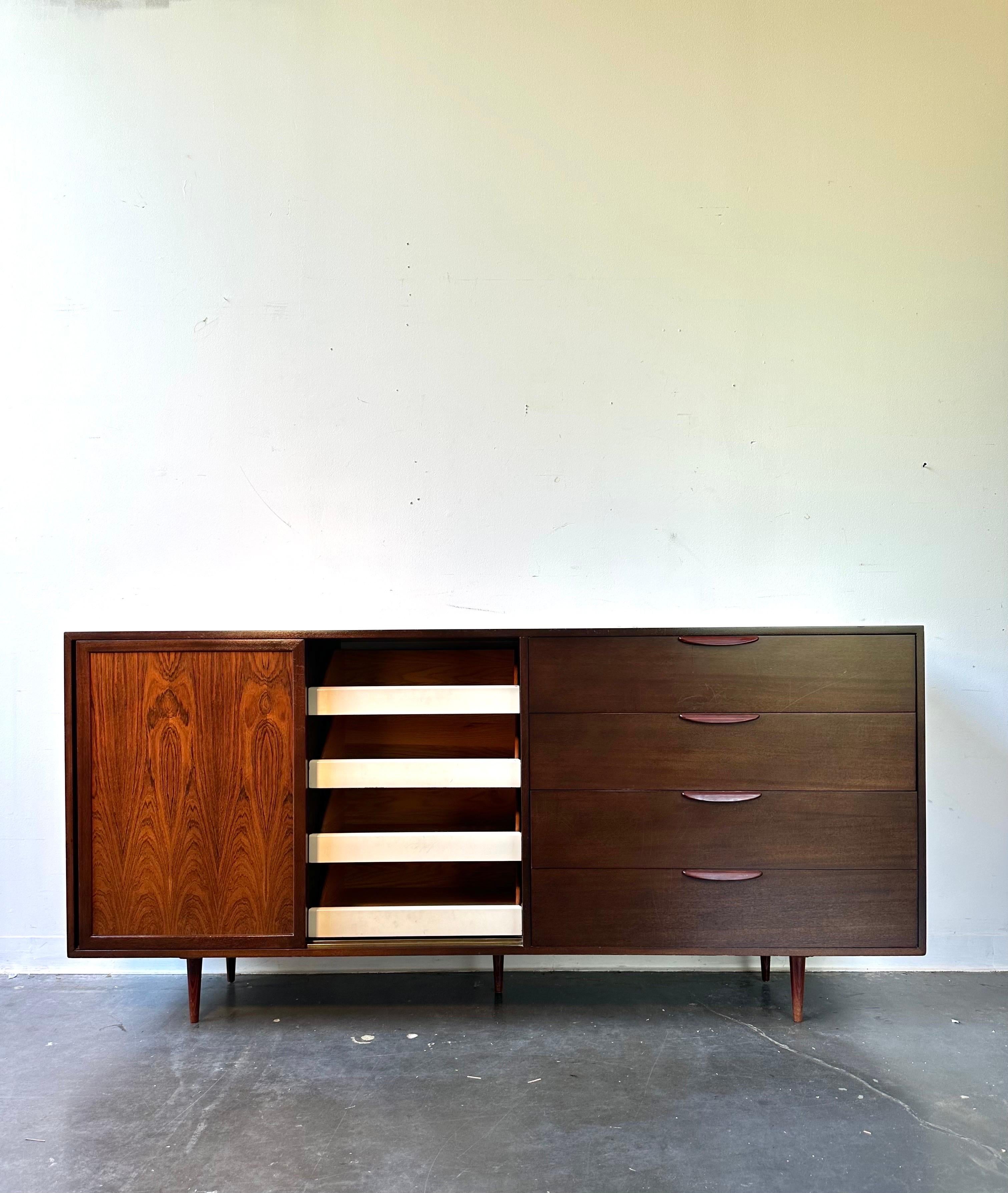 Mid-Century Modern Harvey Probber Mahogany and Rosewood Dresser or Credenza