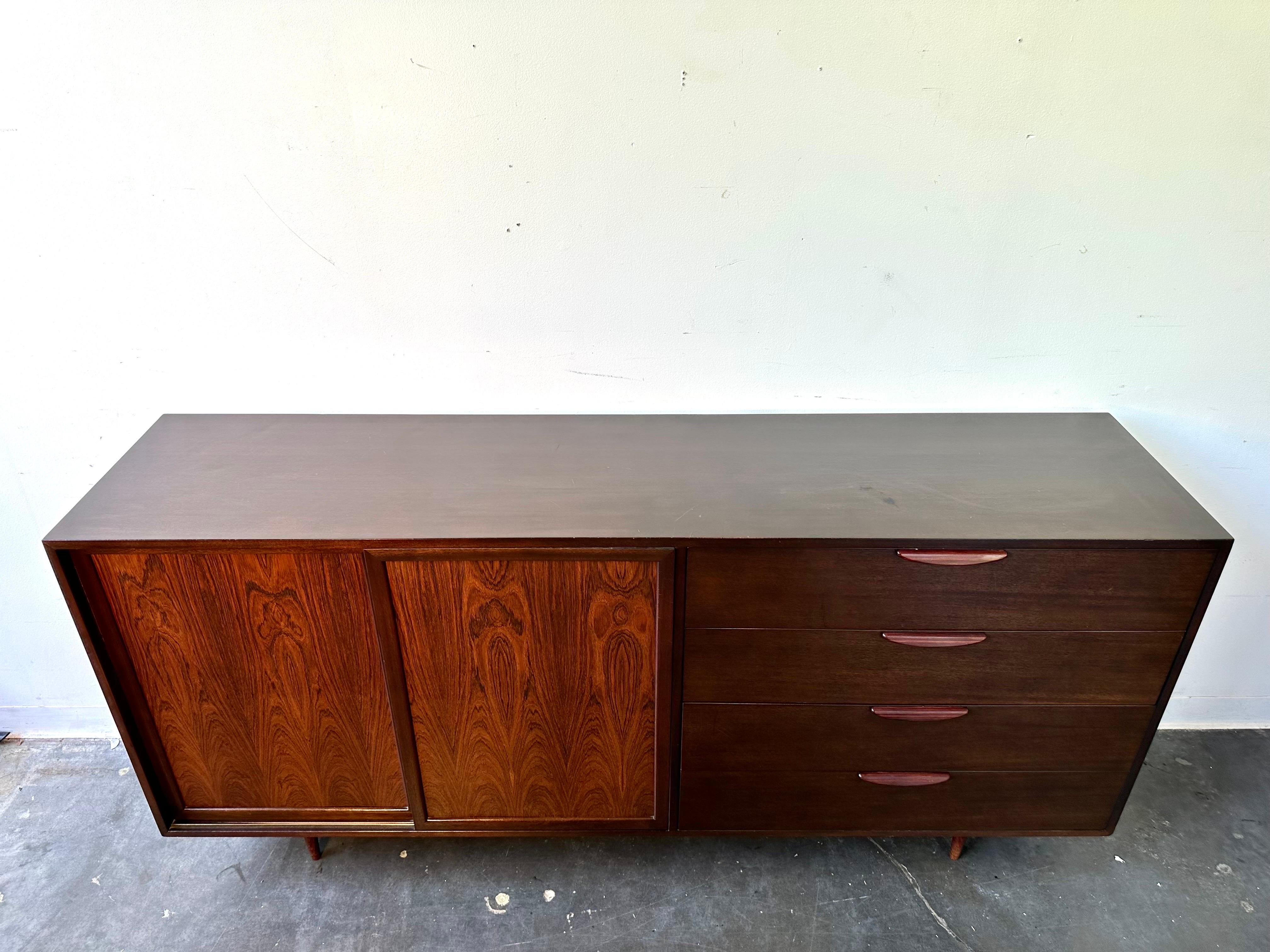 Harvey Probber Mahogany and Rosewood Dresser or Credenza In Good Condition In Southampton, NJ