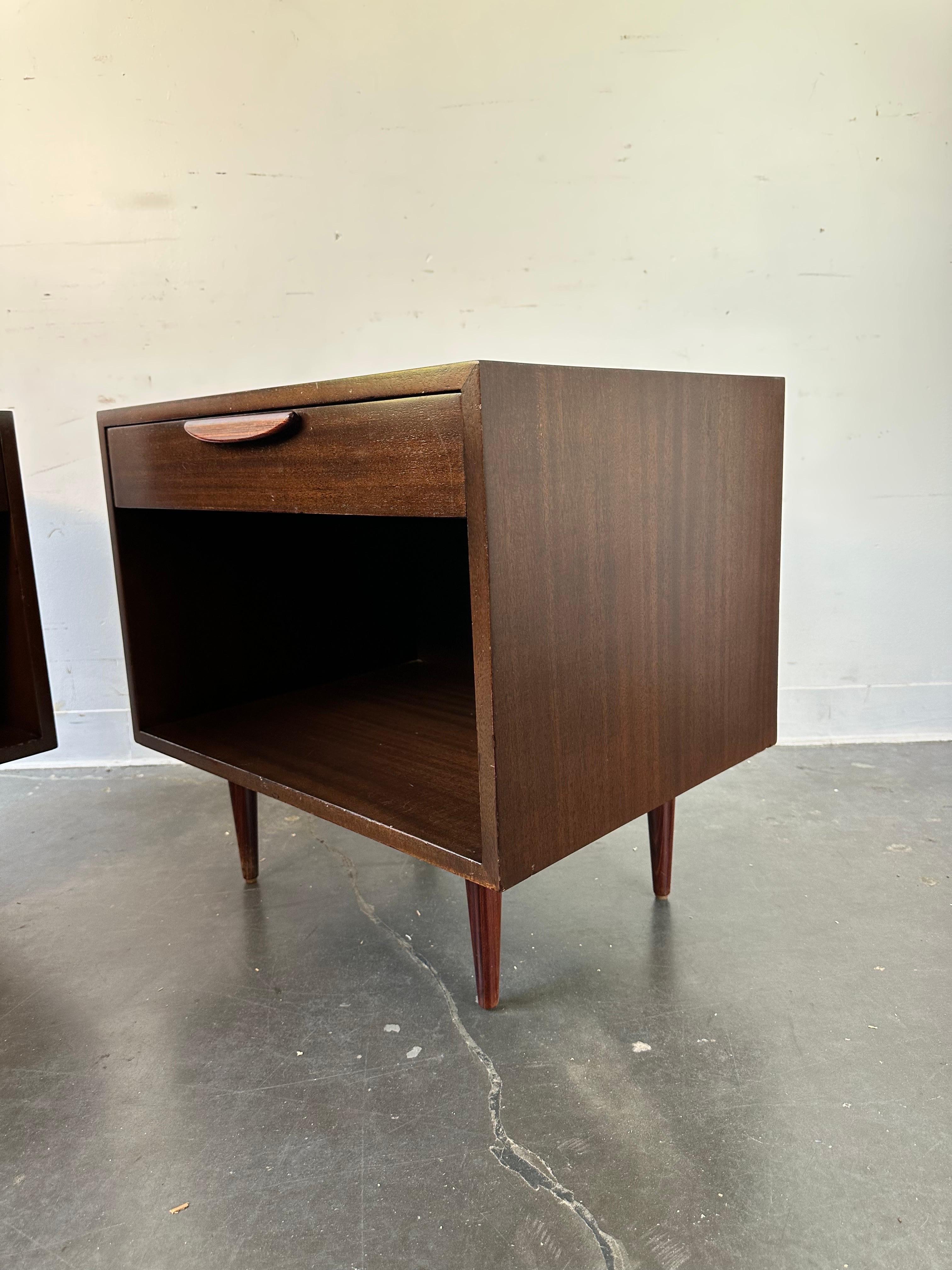 Harvey Probber Mahogany and Rosewood Nightstands In Good Condition In Southampton, NJ