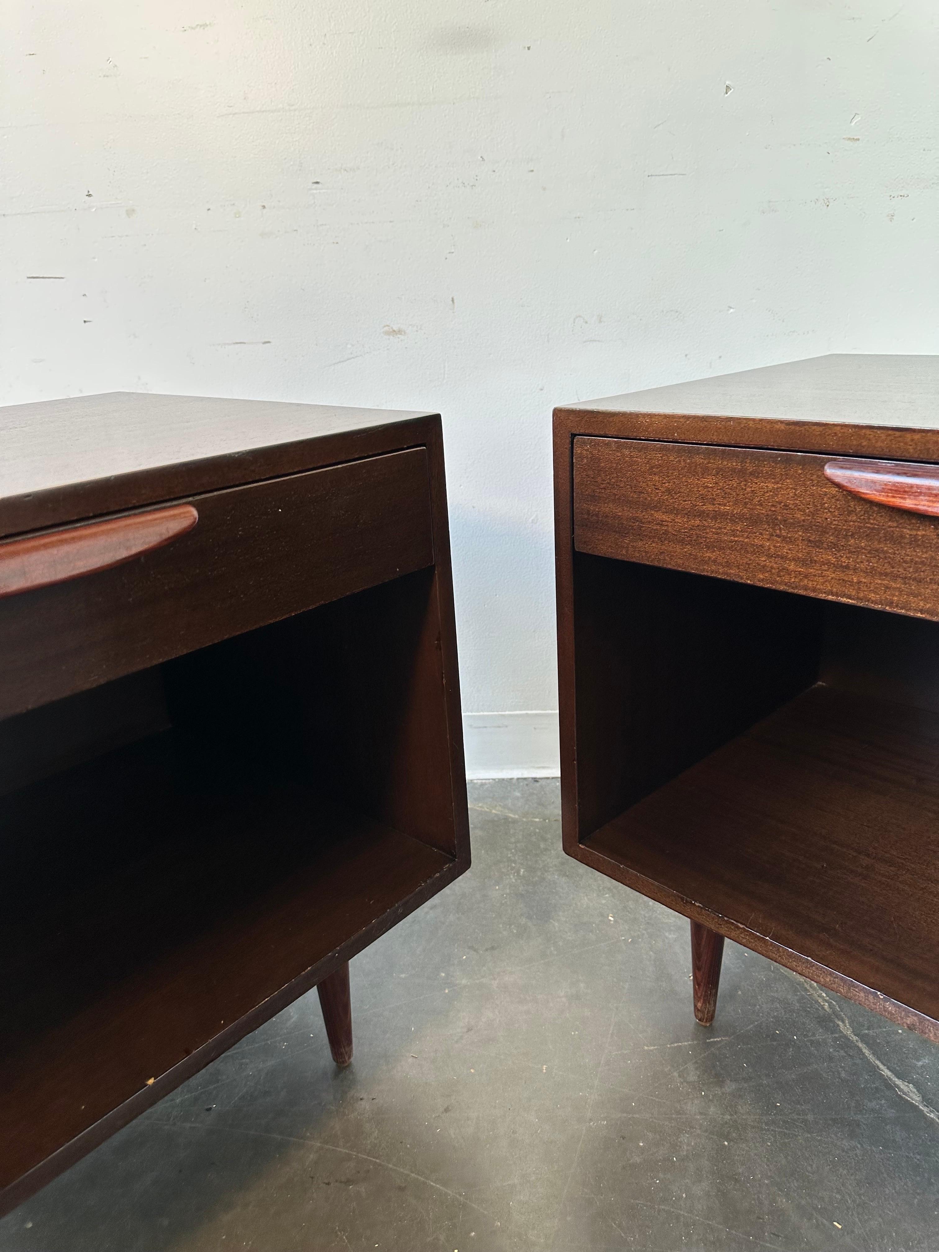 Mid-20th Century Harvey Probber Mahogany and Rosewood Nightstands