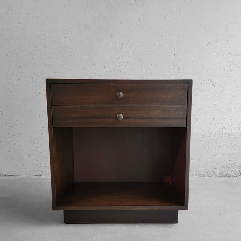 American Harvey Probber Mahogany End Table Nighstand For Sale