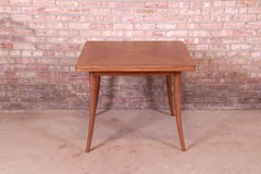 Harvey Probber Mahogany Saber Leg Flip Top Dining or Game Table, Refinished