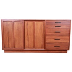 Vintage Harvey Probber Mahogany Sideboard Credenza or Bar Cabinet, Newly Restored