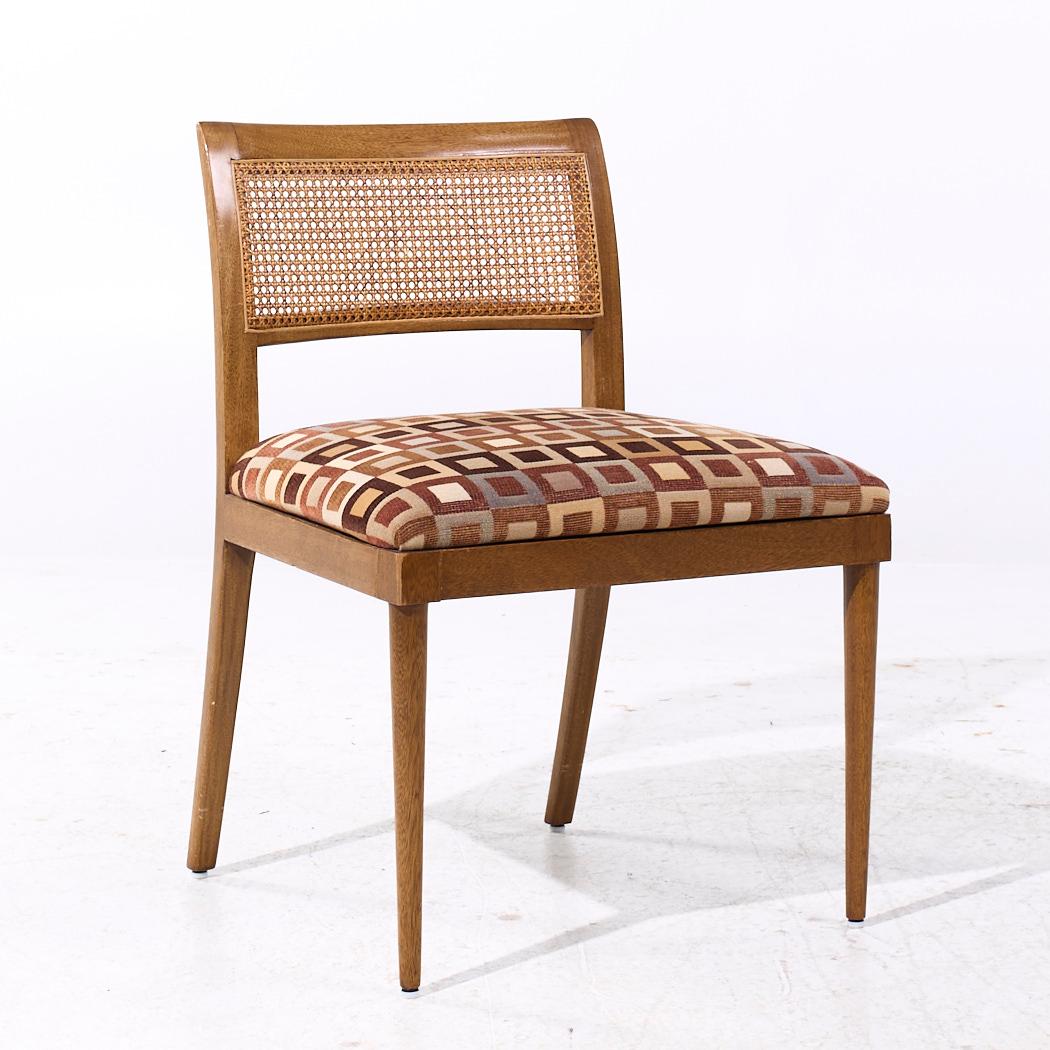 Américain Harvey Probber Mid Century Bleached Mahogany and Cane Dining Chairs - Lot de 6 en vente