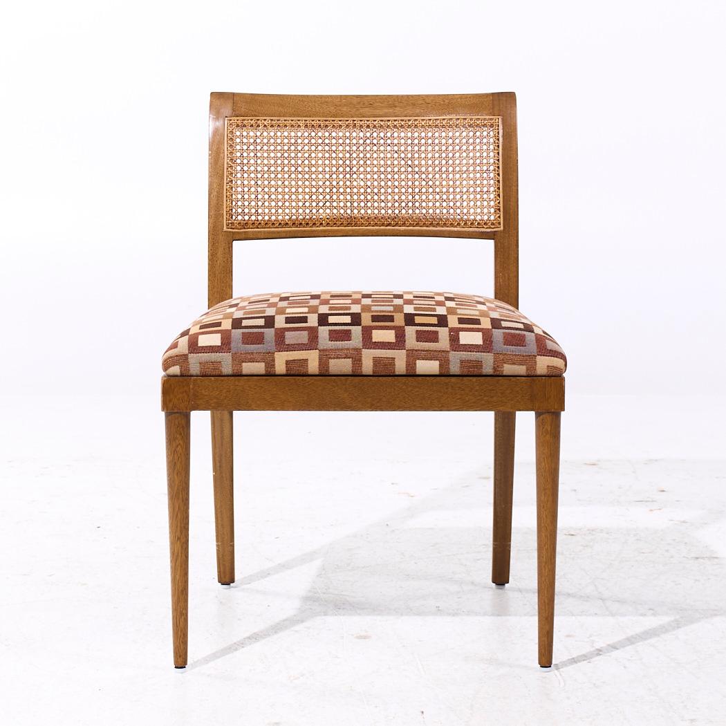 Blanchi Harvey Probber Mid Century Bleached Mahogany and Cane Dining Chairs - Lot de 6 en vente