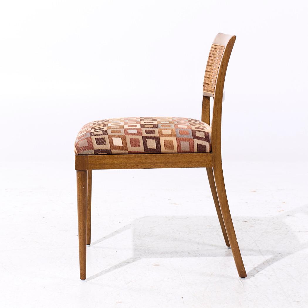 Fin du 20e siècle Harvey Probber Mid Century Bleached Mahogany and Cane Dining Chairs - Lot de 6 en vente