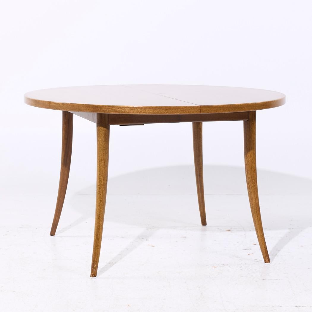 Mesa de comedor extensible de patas de sable de caoba blanqueada de mediados de siglo Harvey Probber Blanqueado en venta