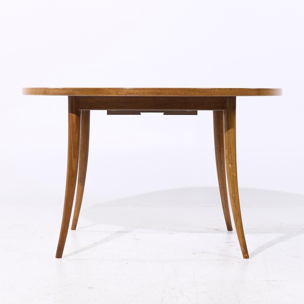 Mesa de comedor extensible de patas de sable de caoba blanqueada de mediados de siglo Harvey Probber en venta 1