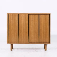 Harvey Probber Mid Century Brass and Mahogany Credenza