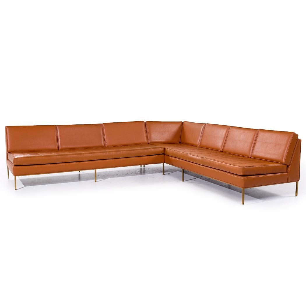 Mid-Century Modern Harvey Probber Canapé sectionnel en laiton du milieu du siècle en vente