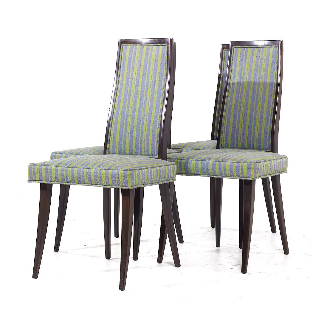 Mid-Century moderno Sedie da pranzo in mogano ebanizzato del Mid Century di Harvey Probber - Set di 4 in vendita