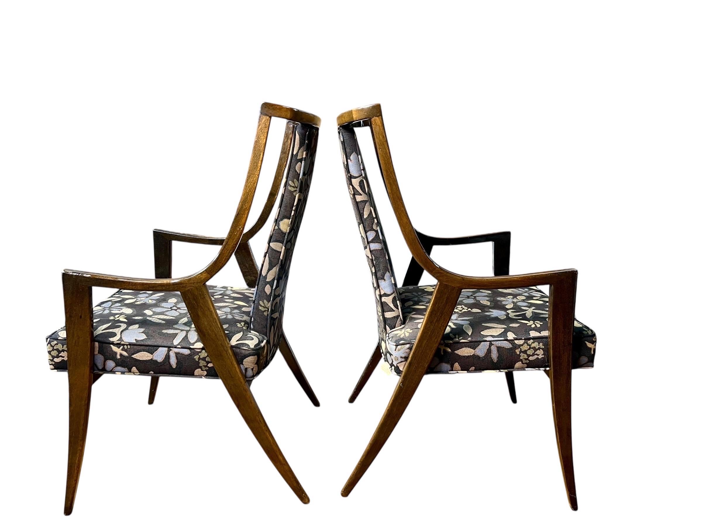 Mid-Century Modern Harvey Probber Mid Century Ebonized Mahogany Dining Chairs - Set of 4 For Sale