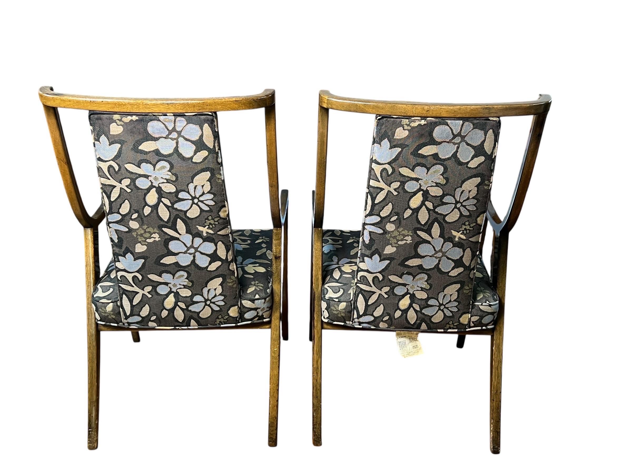 Unknown Harvey Probber Mid Century Ebonized Mahogany Dining Chairs - Set of 4 For Sale