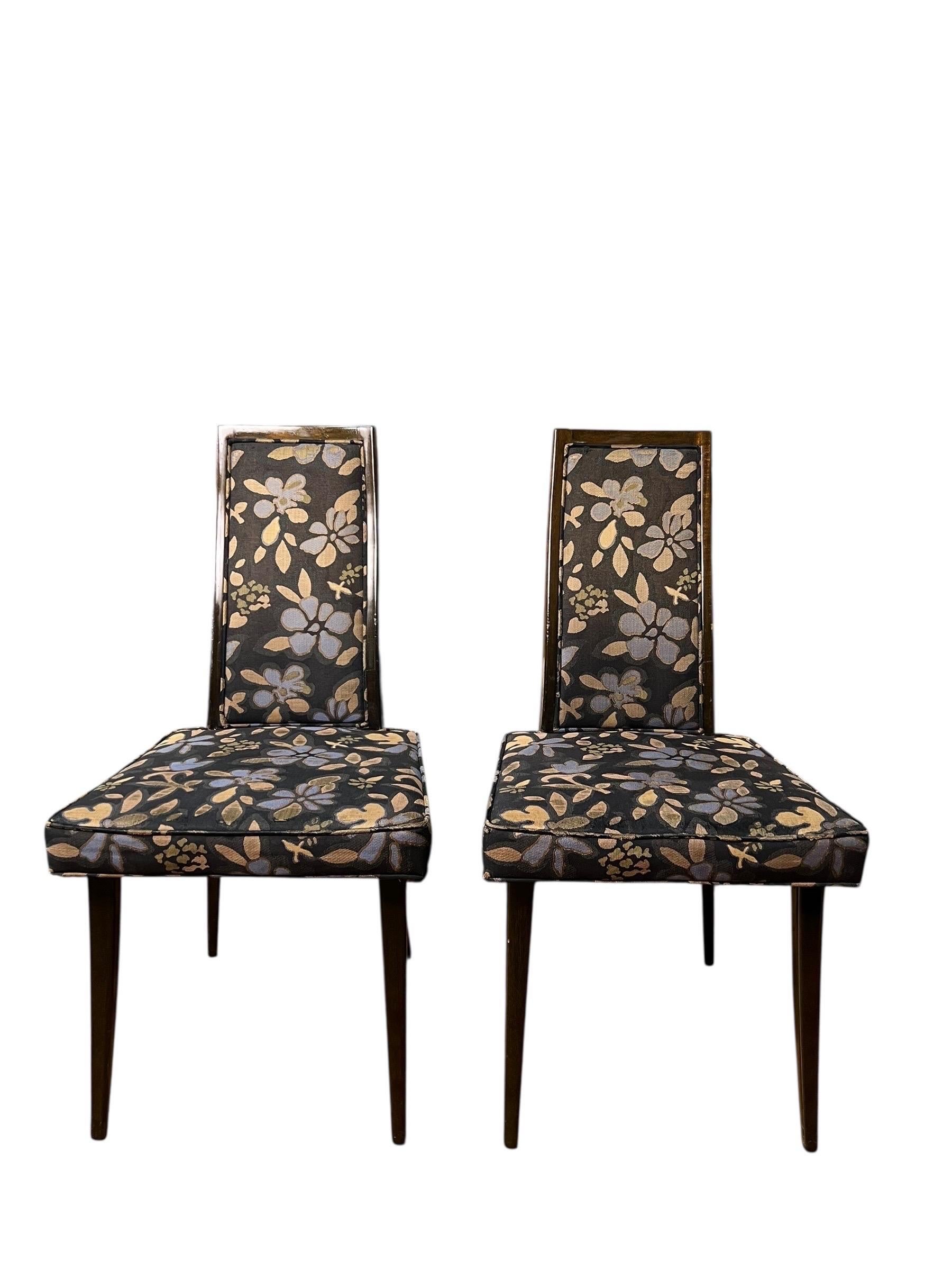 Harvey Probber Mid Century Ebonized Mahogany Dining Chairs - Set of 4 In Good Condition For Sale In Esperance, NY