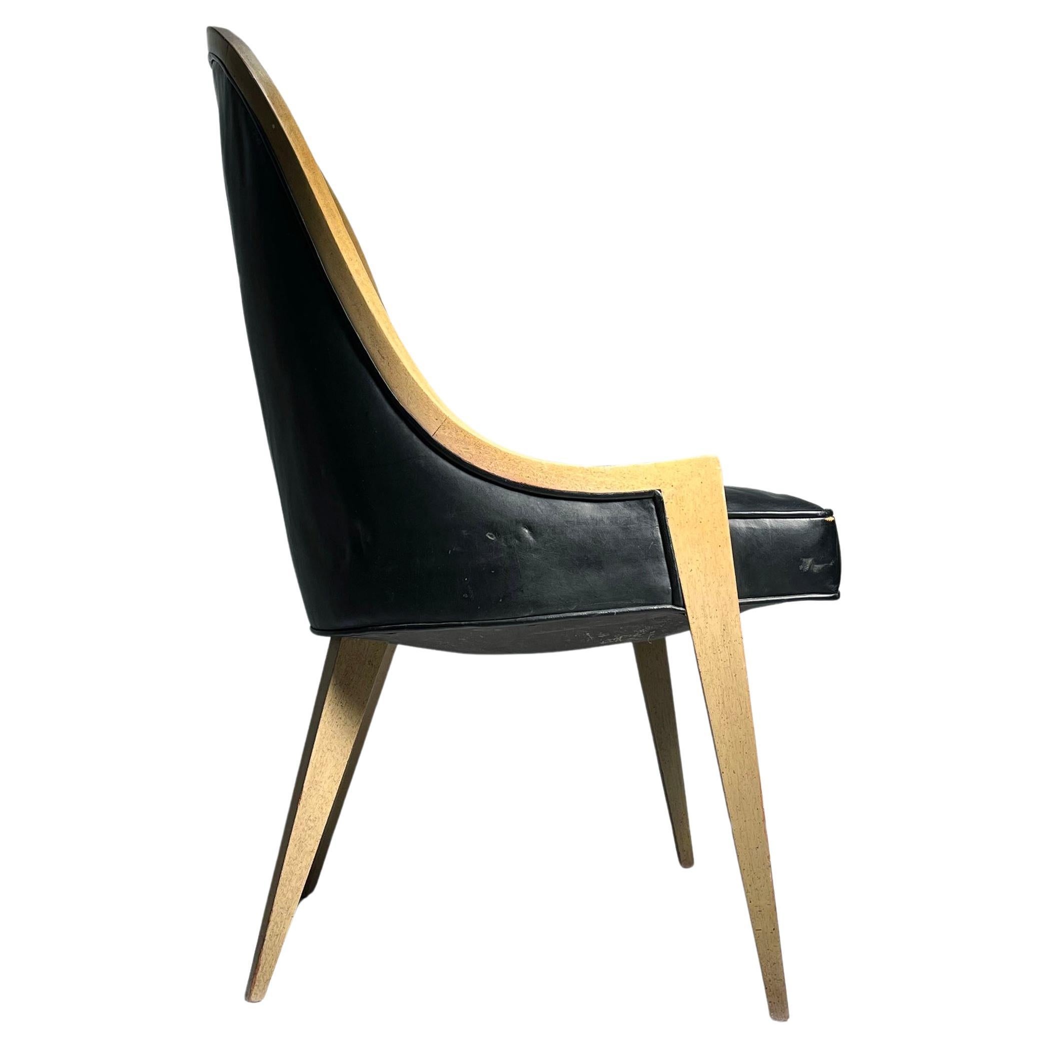 Harvey Probber Mid Century Gondola Slipper Side Chair