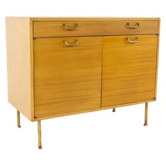 Harvey Probber Mid Century Mahogany and Brass Compact Credenza