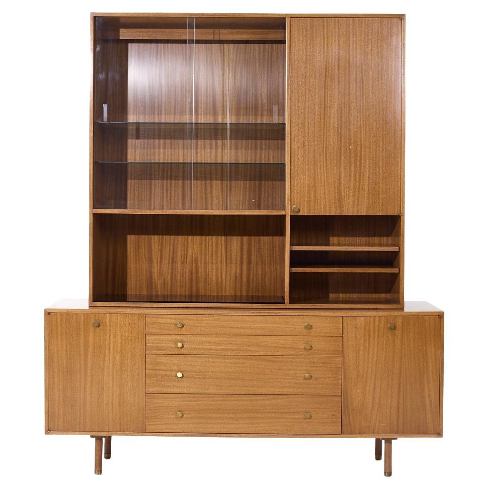 Credenza e credenza in ottone e mogano di Harvey Probber, metà del secolo scorso in vendita