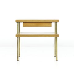 Harvey Probber Midcentury Mahogany and Brass Nightstand