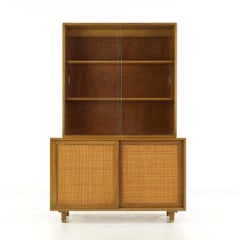Harvey Probber Mid Century Mahogany and Cane China Cabinet