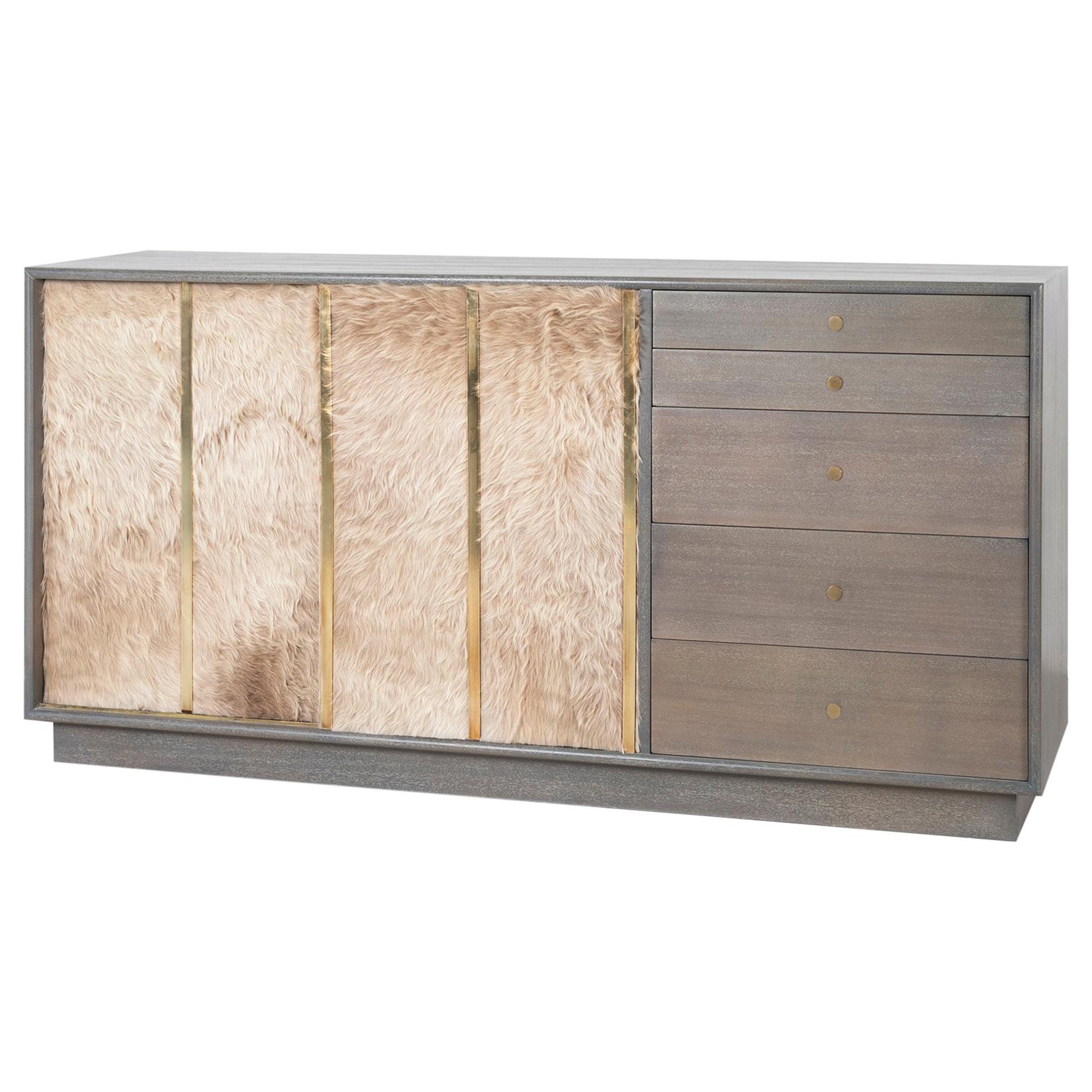 Harvey Probber Mid-Century Modern Credenza with Brazilian Cowhide For Sale