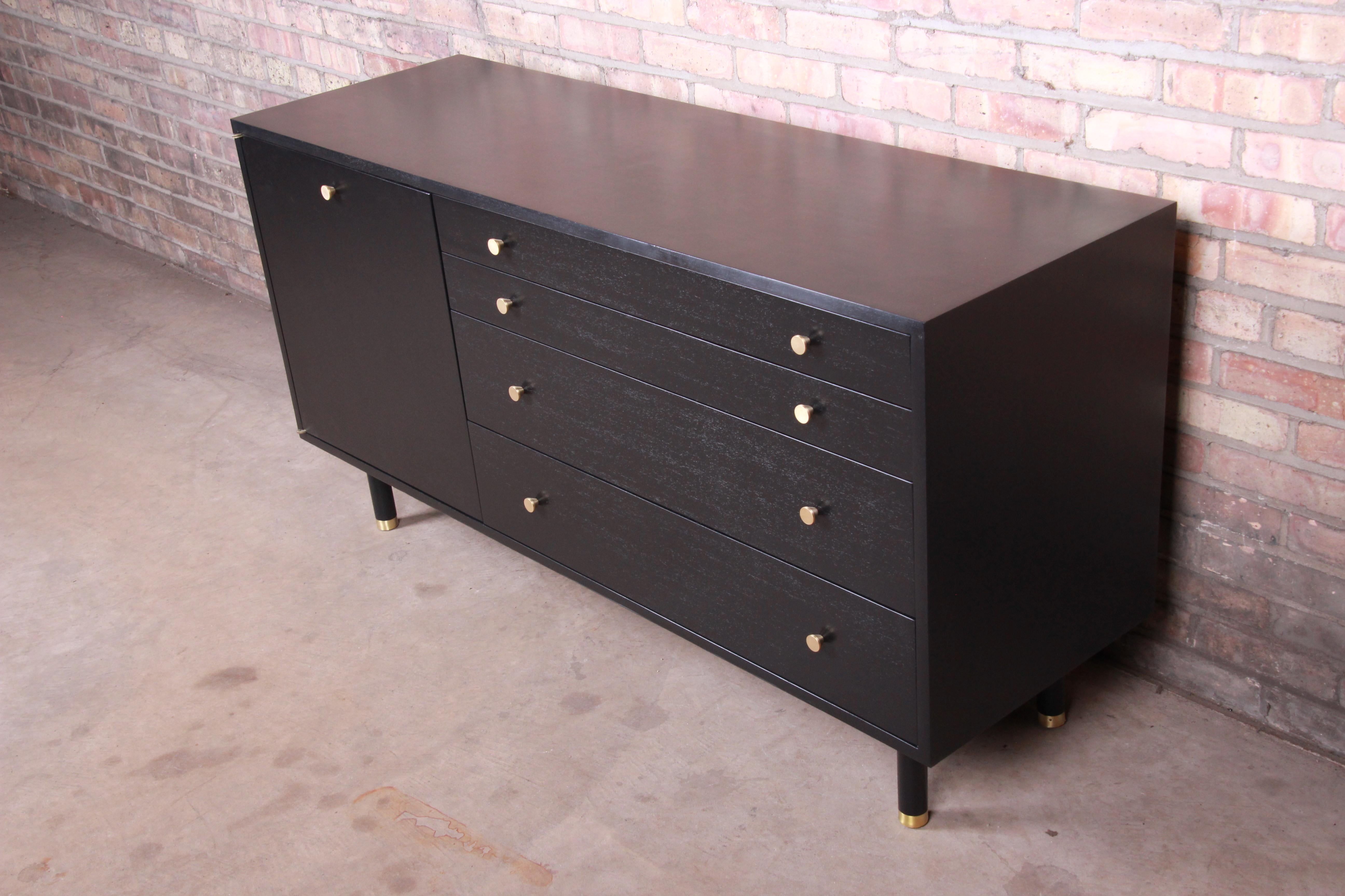 Mid-20th Century Harvey Probber Mid-Century Modern Ebonized Sideboard Credenza, Newly Refinished