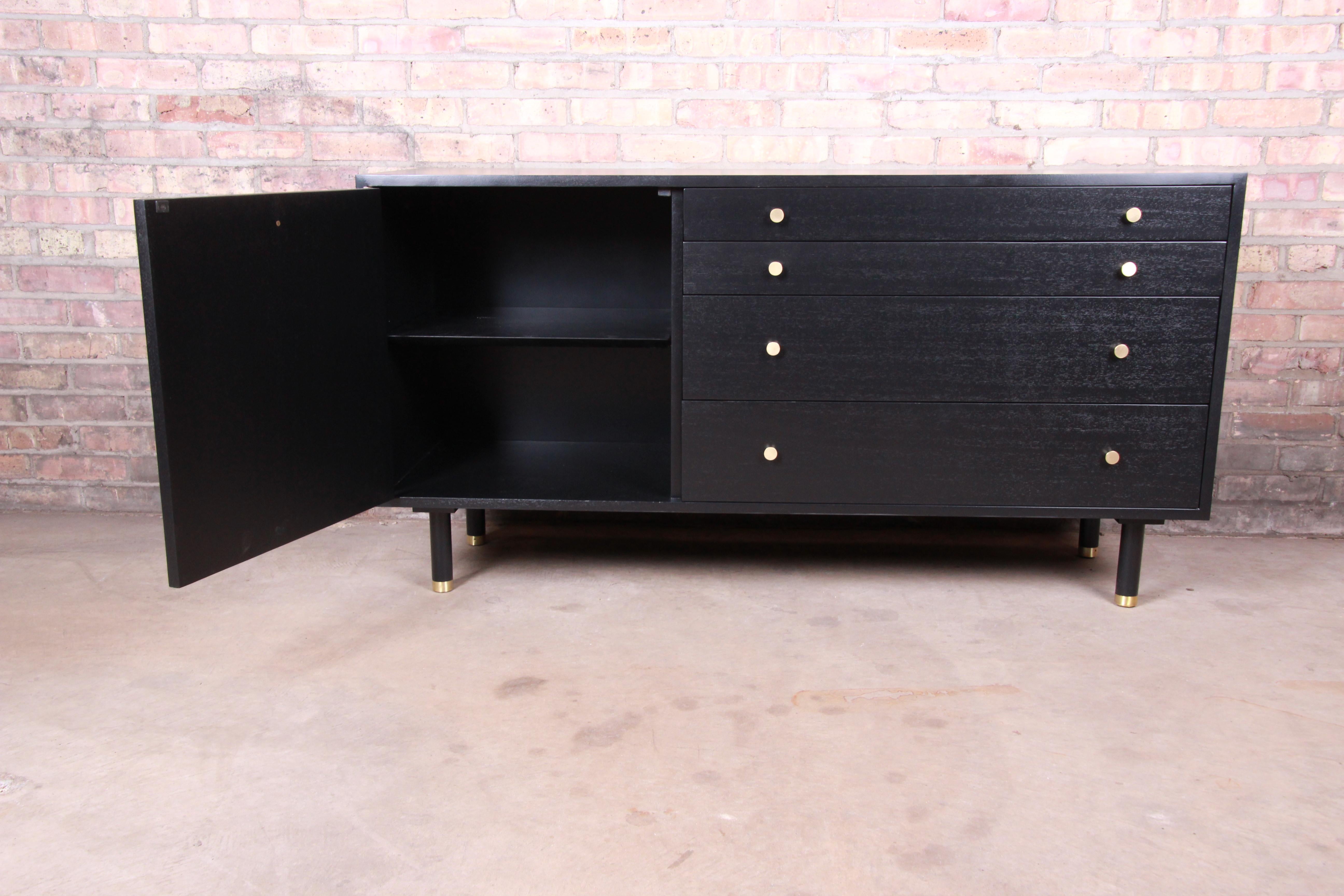 Harvey Probber Mid-Century Modern Ebonized Sideboard Credenza, Newly Refinished 1