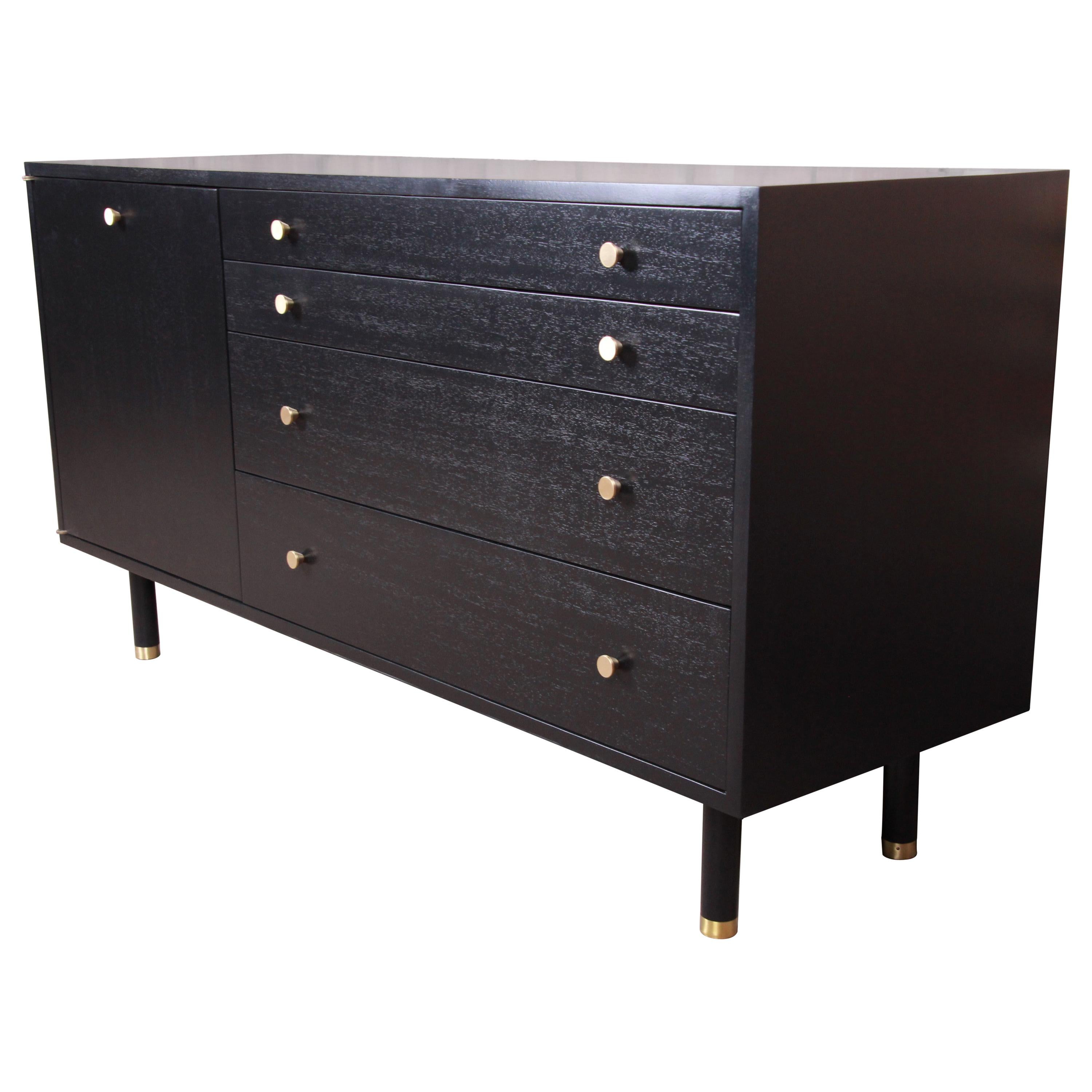 Harvey Probber Mid-Century Modern Ebonized Sideboard Credenza, Newly Refinished