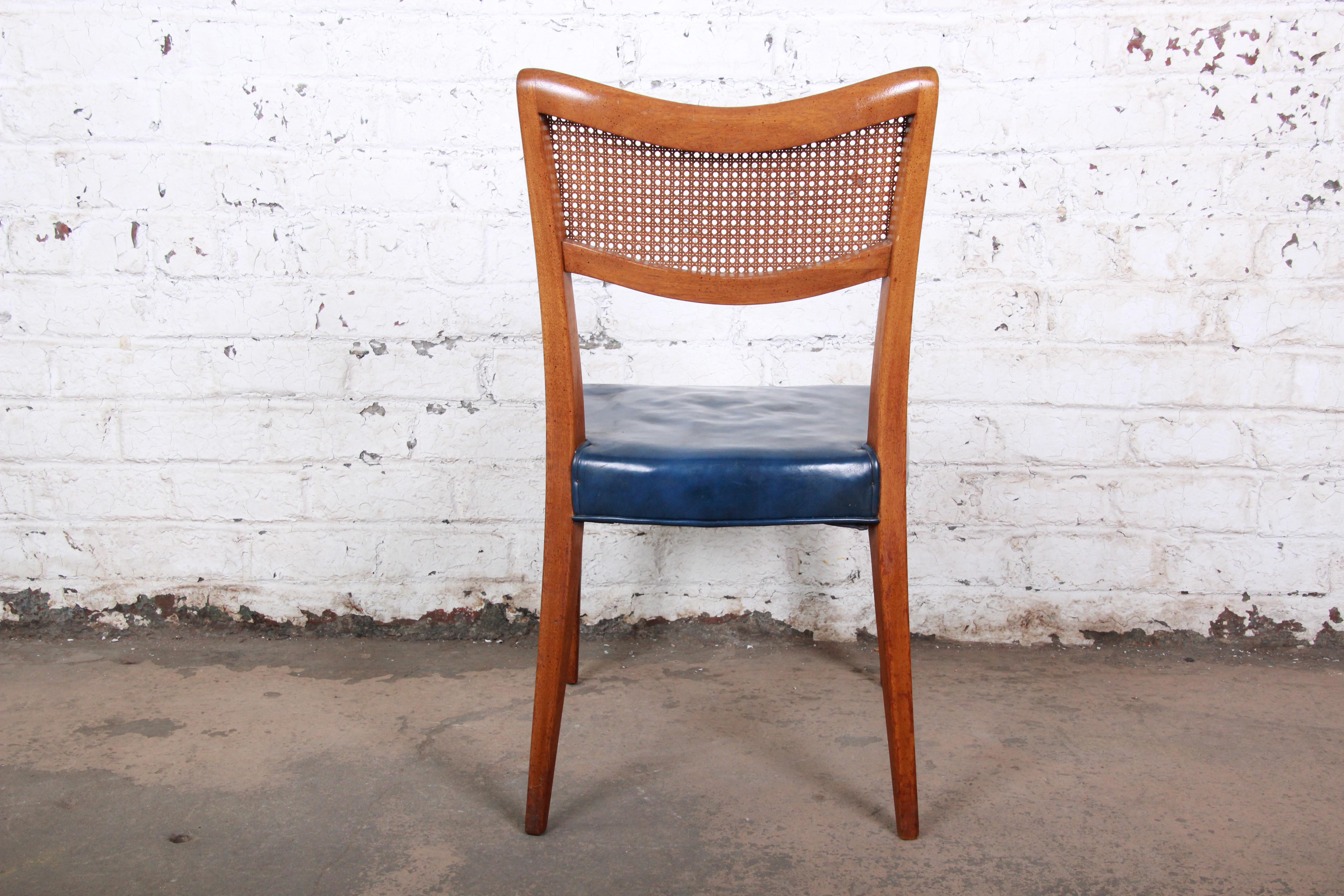 Harvey Probber Mid-Century Modern Mahogany and Cane Dining Chairs, Set of Four 3